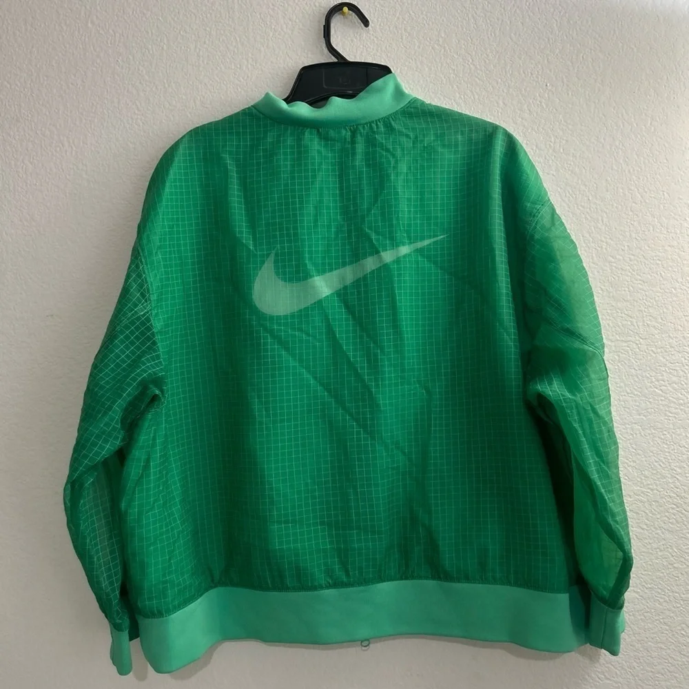 NWT NIKE Women's Woven Varsity Bomber Jacket Lightweight Green Size XXL